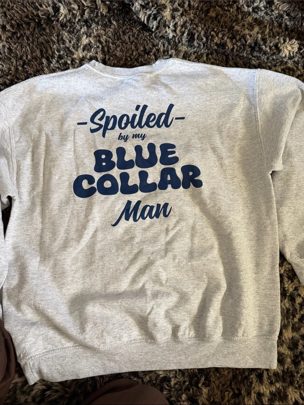 Light Gray Crewneck Sweatshirt with Small Chest Graphic